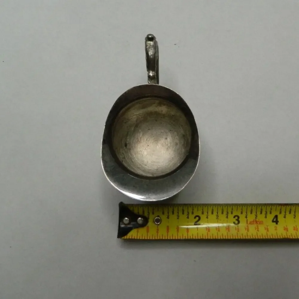 Antique 1950s Creamer Bowl Ornate Floral Handle Sliver Tone